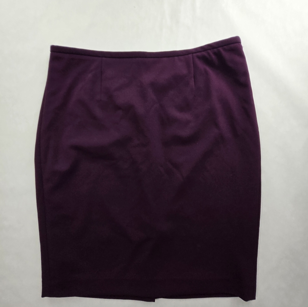 Calvin Klein Women's Lined Zip Up Back Skirt Burgundy Size 10P